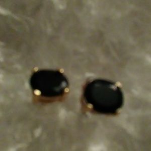 Monet style onyx colored stud earrings costume
